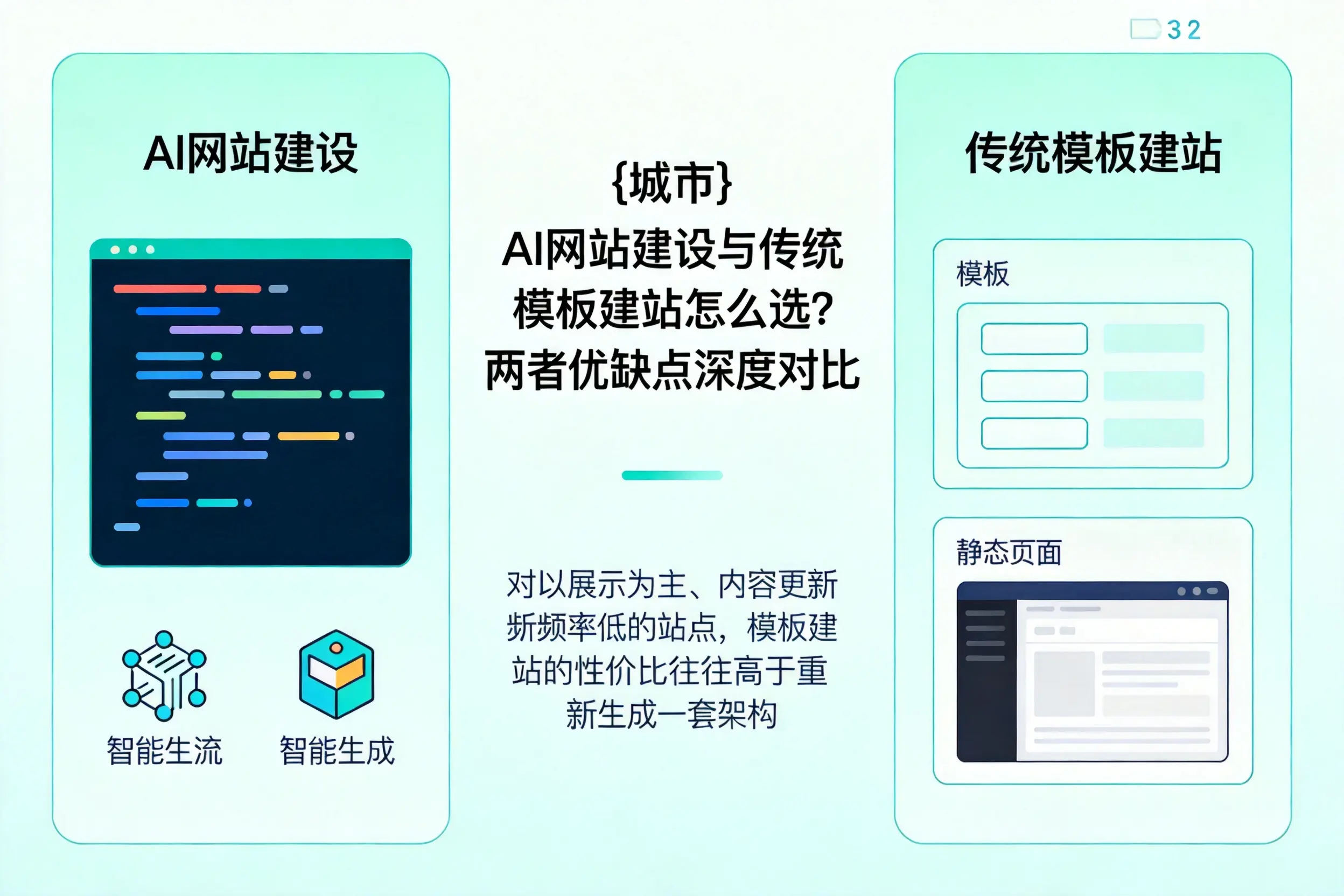 盐城AI网站建设与传统模板建站怎么选?两者优缺点深度对比
