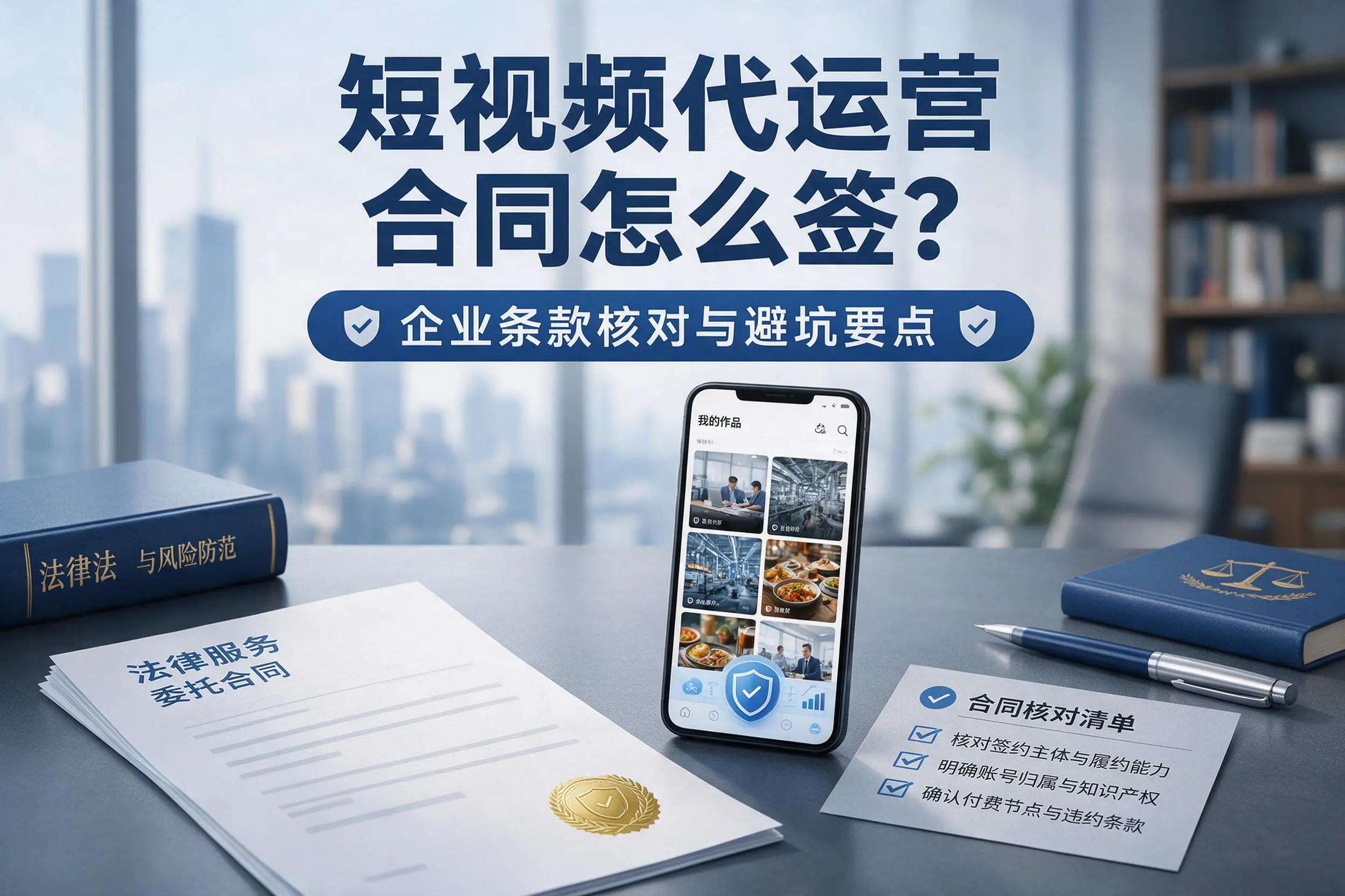 短视频代运营合同怎么签?盐城企业条款核对与避坑要点