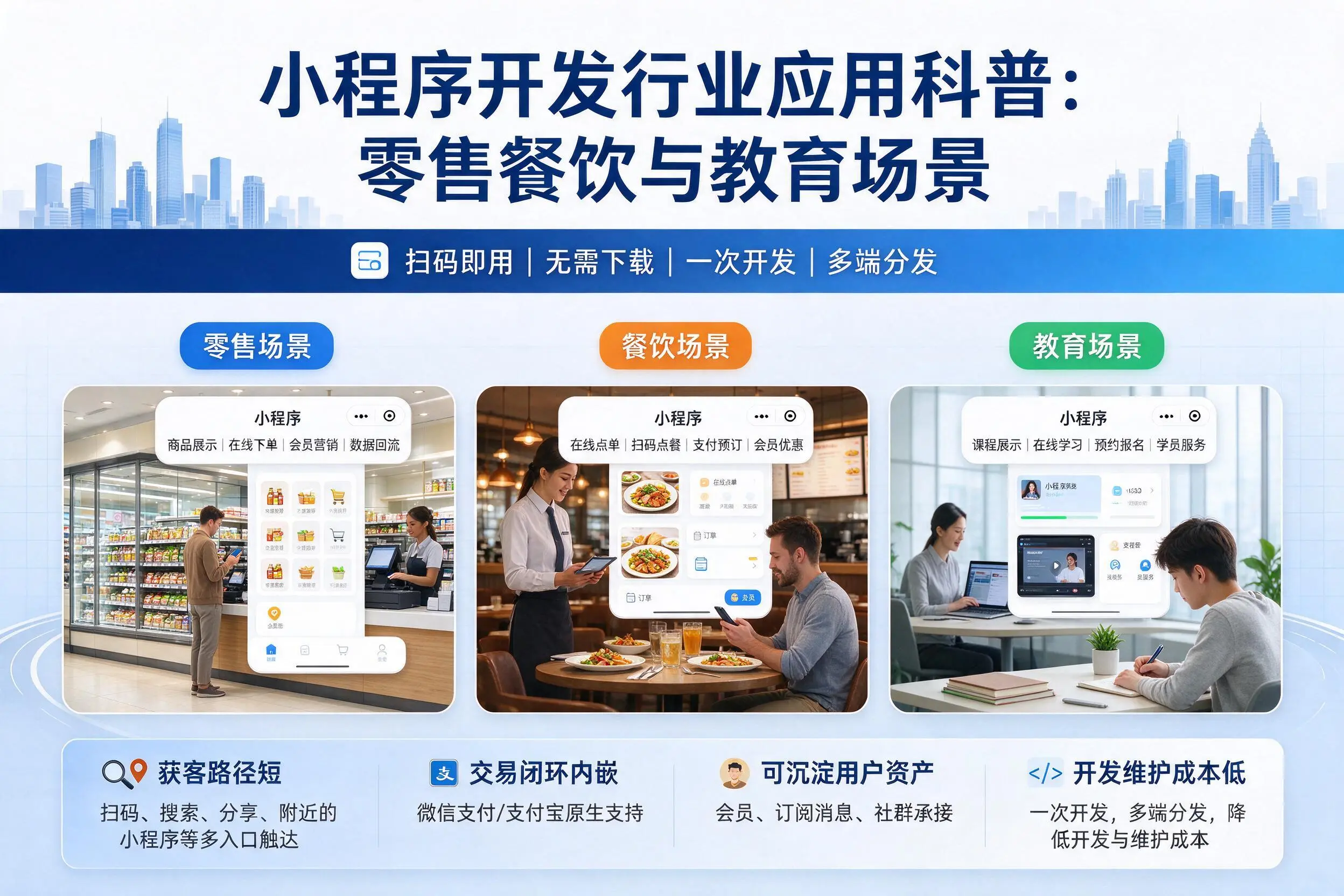 盐城小程序开发行业应用科普:零售餐饮与教育场景