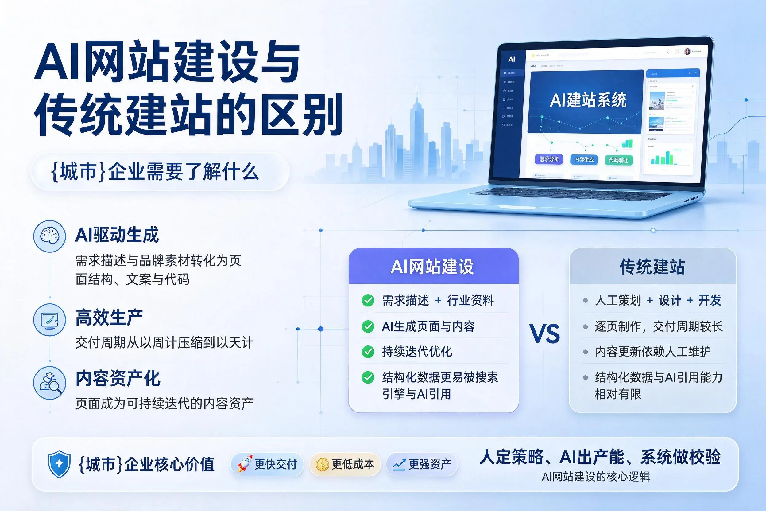 AI网站建设与传统建站的区别，盐城企业需要了解什么