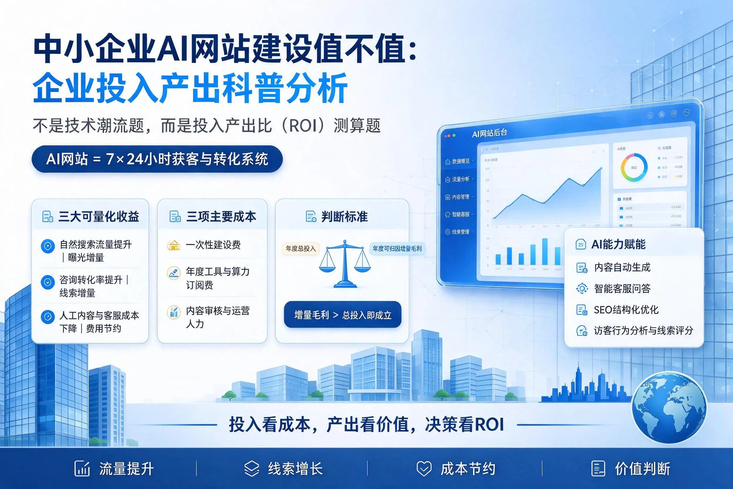 中小企业AI网站建设值不值：盐城企业投入产出科普分析