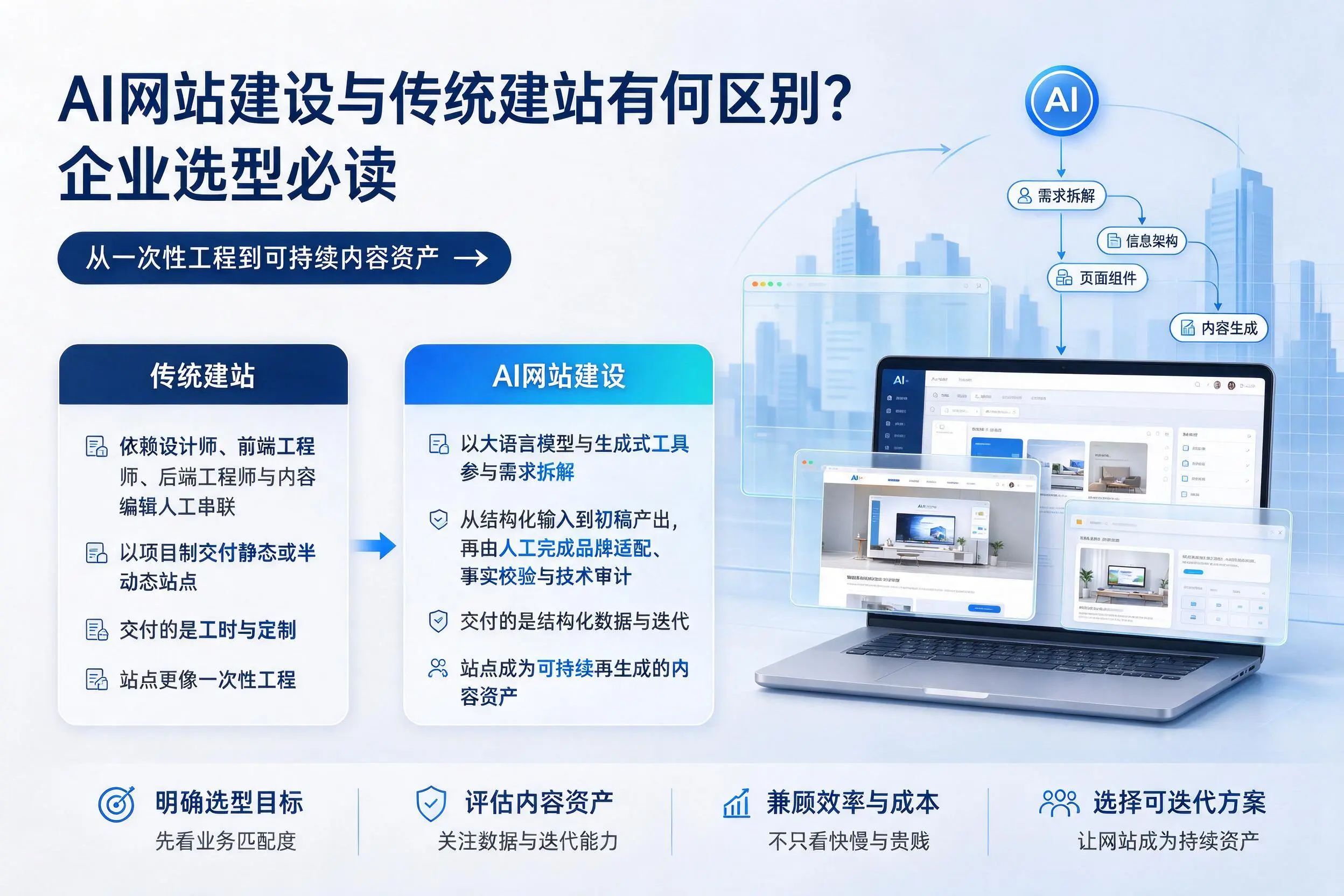 AI网站建设与传统建站有何区别?盐城企业选型必读
