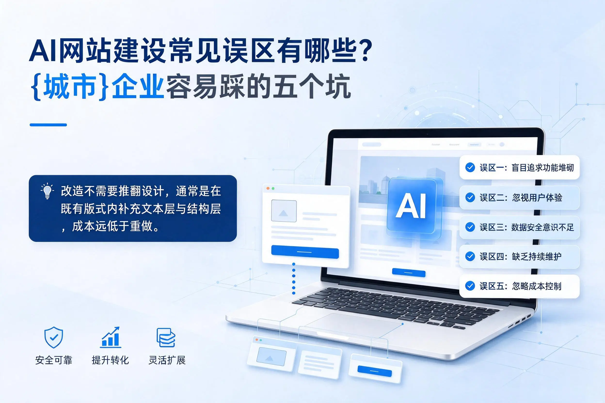 AI网站建设常见误区有哪些?盐城企业容易踩的五个坑
