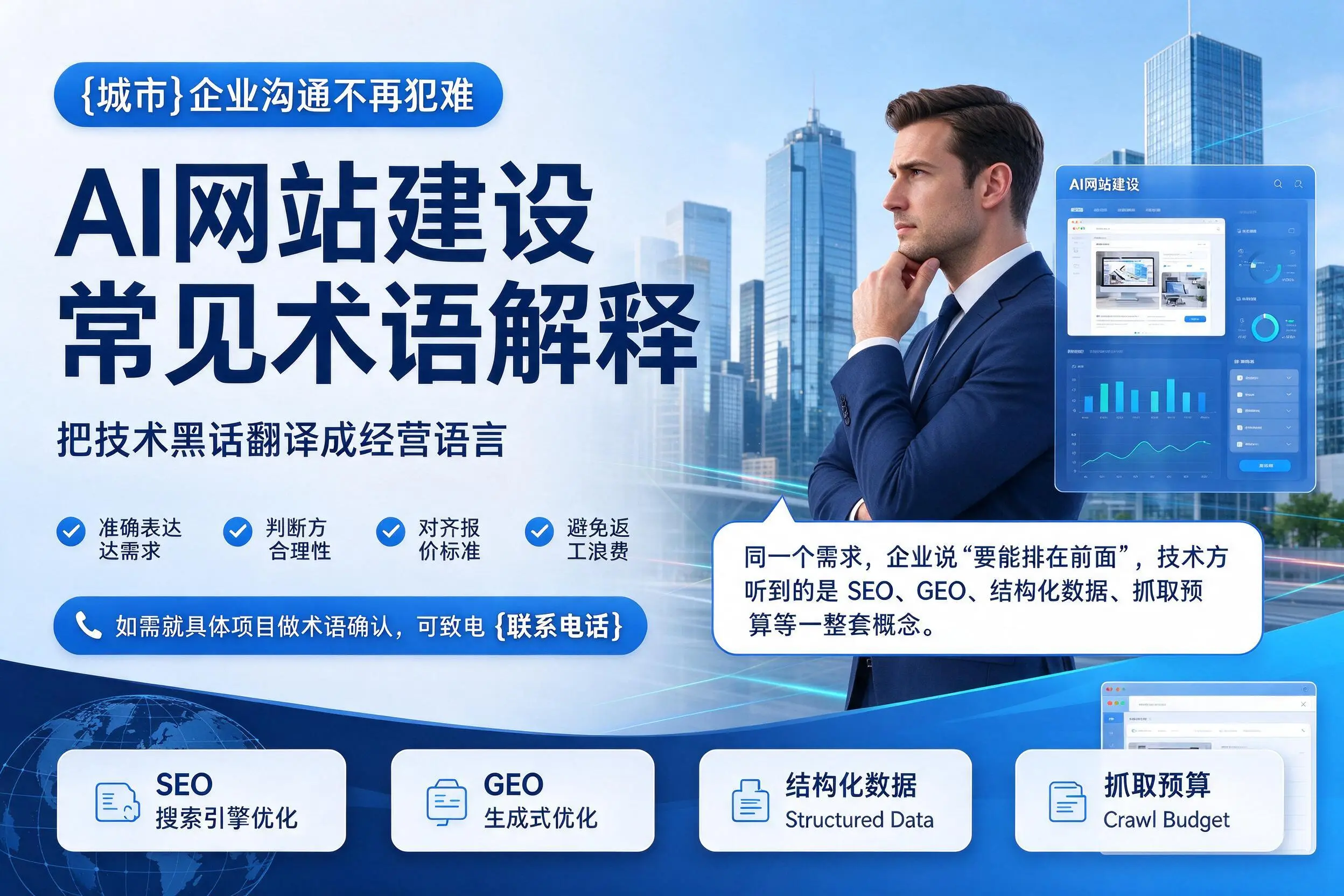 AI网站建设常见术语解释,盐城企业沟通不再犯难